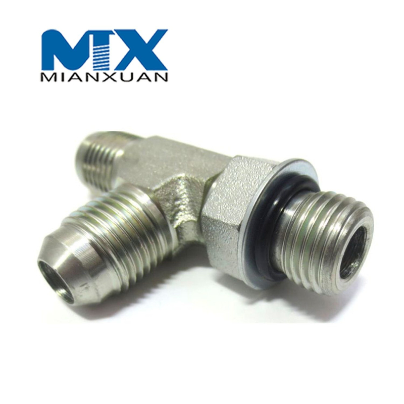 Accesorios de adaptador de acoplamiento de conector de tubo de asiento cónico métrico hidráulico de acero inoxidable de 90 grados