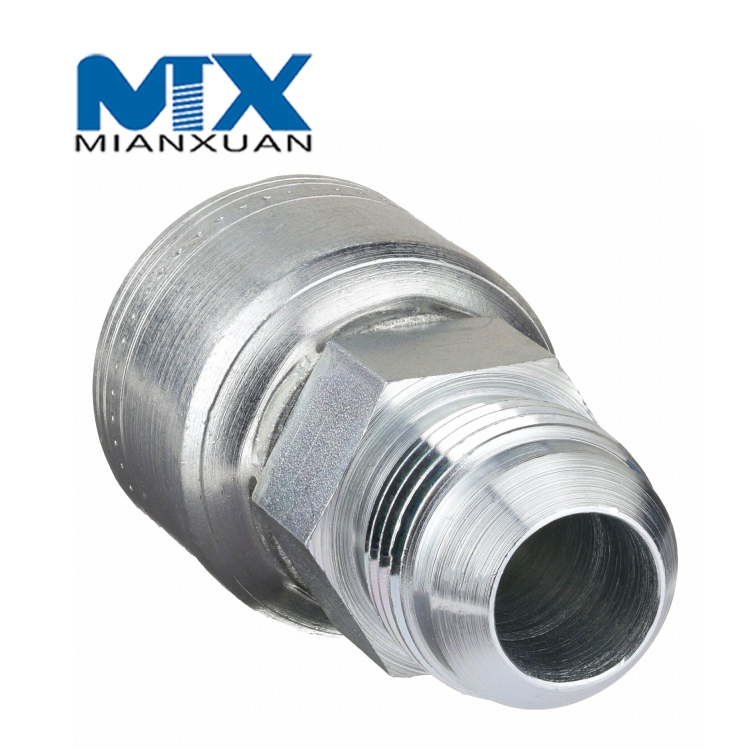 Adaptador de acoplamiento de conector métrico hidráulico giratorio de codo de 3/4 Bsp de acero inoxidable