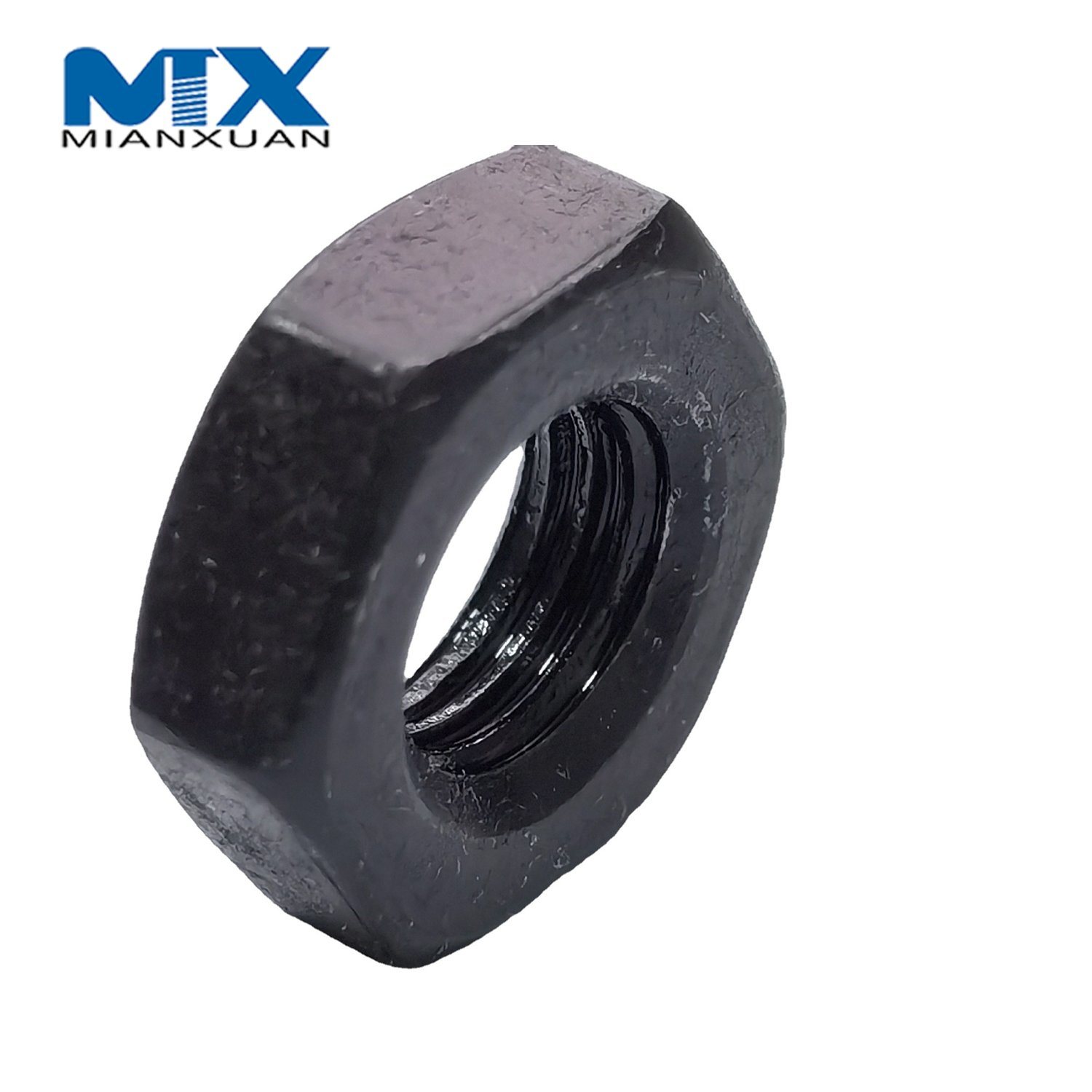 Tuerca hexagonal DIN936 Acero al carbono Fabricante estándar Zinc negro