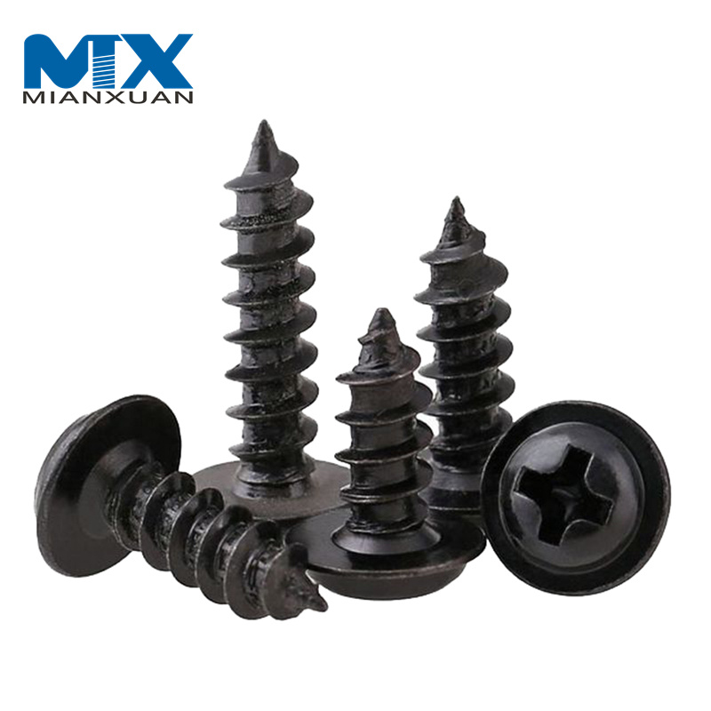 M1.4 M1.7 M2 M2.6 M3 M4 DIN968 304 cabeza redonda Phillips cruzada de acero inoxidable con cuello de arandela tornillo autorroscante de madera