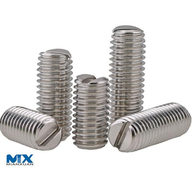 Tornillos de fijación ranurados con punta plana