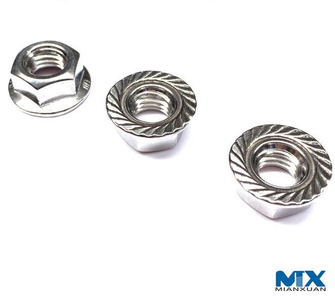 Tuercas hexagonales de acero inoxidable con brida Serie en pulgadas