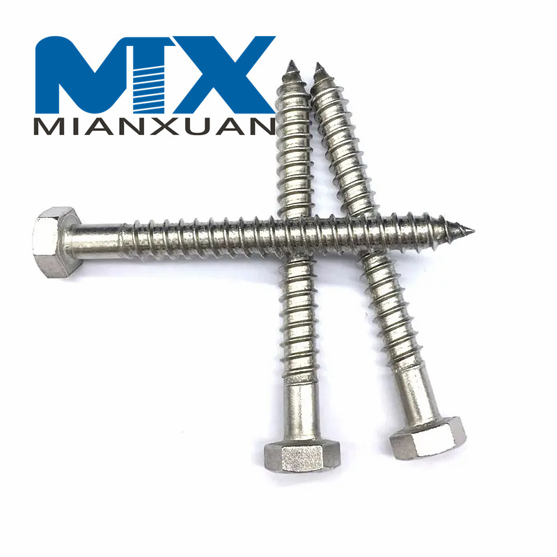 Tornillo para madera Cabeza hexagonal de acero al carbono galvanizado