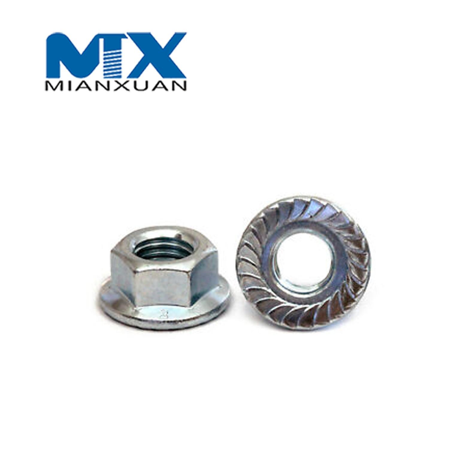 Brida de tuerca de seguridad hexagonal GB1587 con moleteado sin moleteado