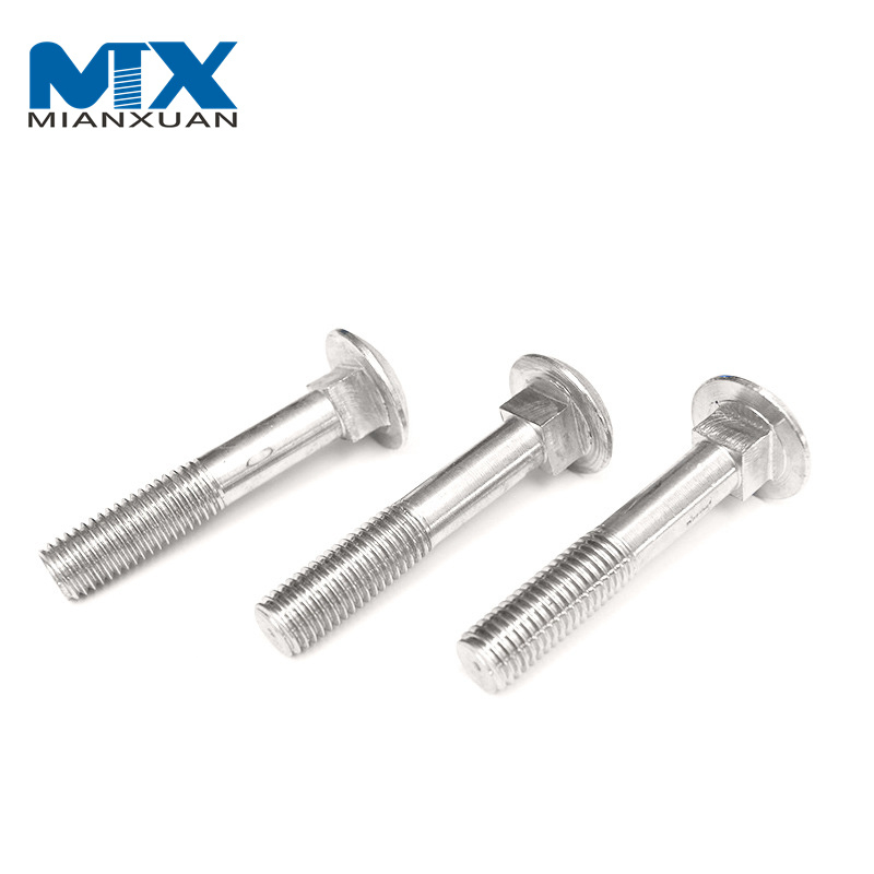 NF E 27-3 Pernos de cuello cuadrado con cabeza de copa Pernos de carro con cabeza de seta Sujetador 304 316 Acero inoxidable Óxido negro de carbono galvanizado