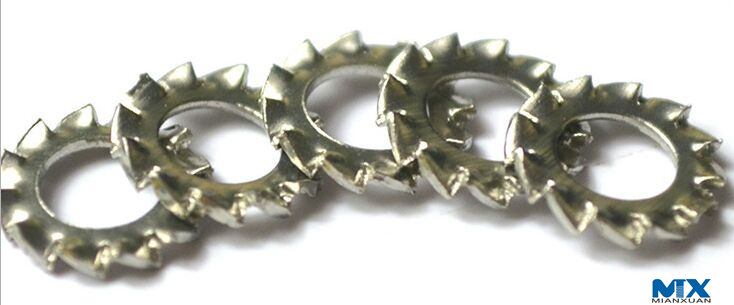 Arandelas de seguridad dentadas de acero con dientes externos