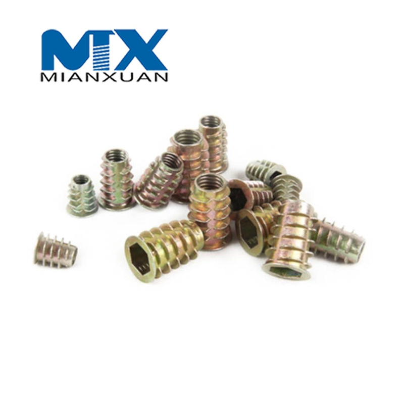 Hilo de aleación de zinc para tuercas de inserción de madera, cabezal impulsor, tuercas para muebles