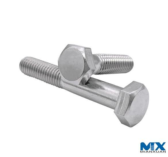 Pernos hexagonales de acero inoxidable con rosca parcial