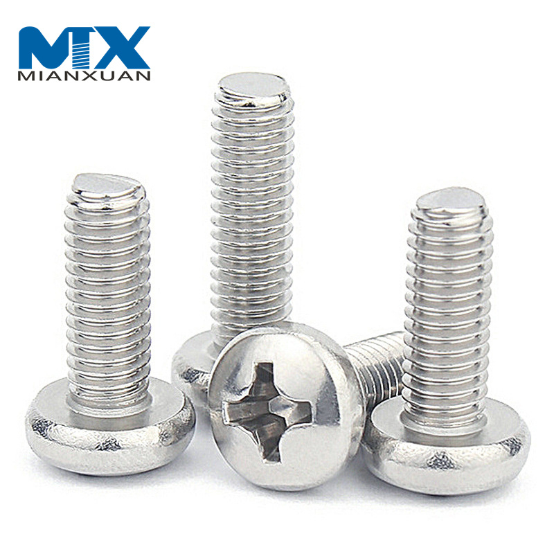 Todos los tornillos Phillips de cabeza plana de tornillo de máquina empotrado en cruz de acero inoxidable DIN7985 de todos los tamaños