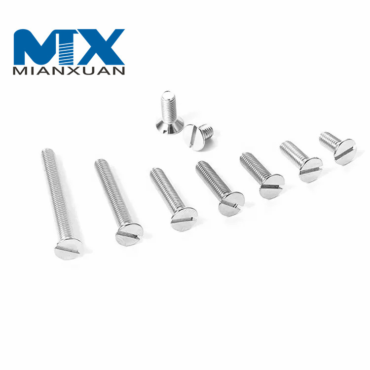 DIN963 Acero inoxidable 304 316 Tornillo de máquina de cabeza avellanada elevada ranurada con una ranura