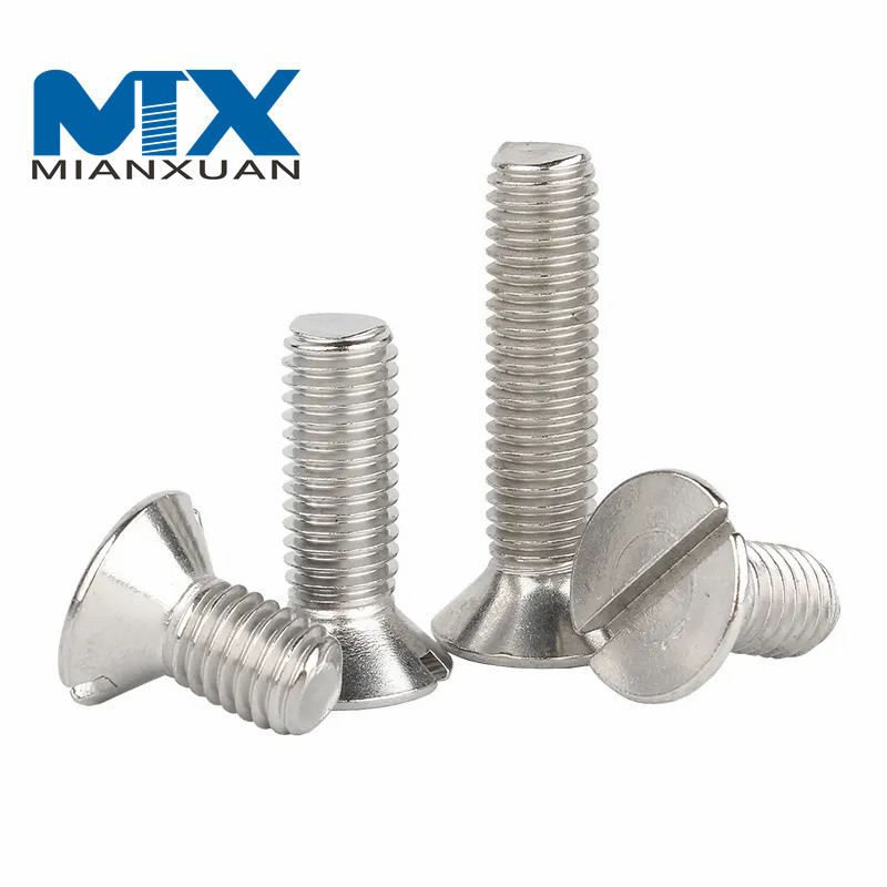 DIN963 Acero inoxidable 304 316 Tornillo de máquina de cabeza avellanada elevada ranurada con una ranura