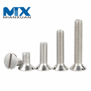DIN963 Acero inoxidable 304 316 Tornillo de máquina de cabeza avellanada elevada ranurada con una ranura