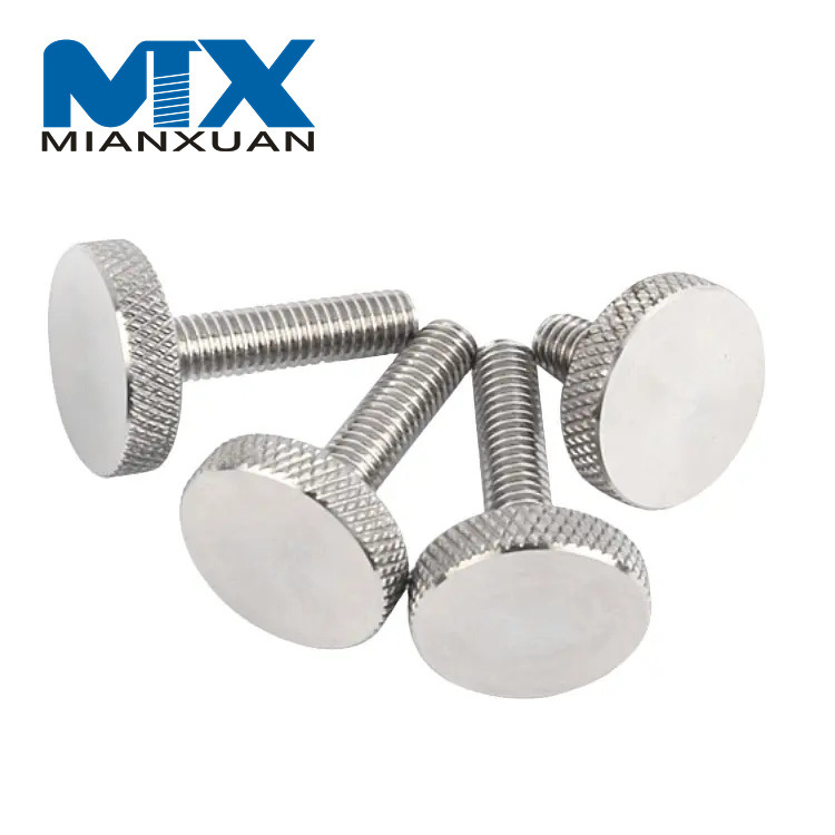 Tornillo moleteado de cabeza plana