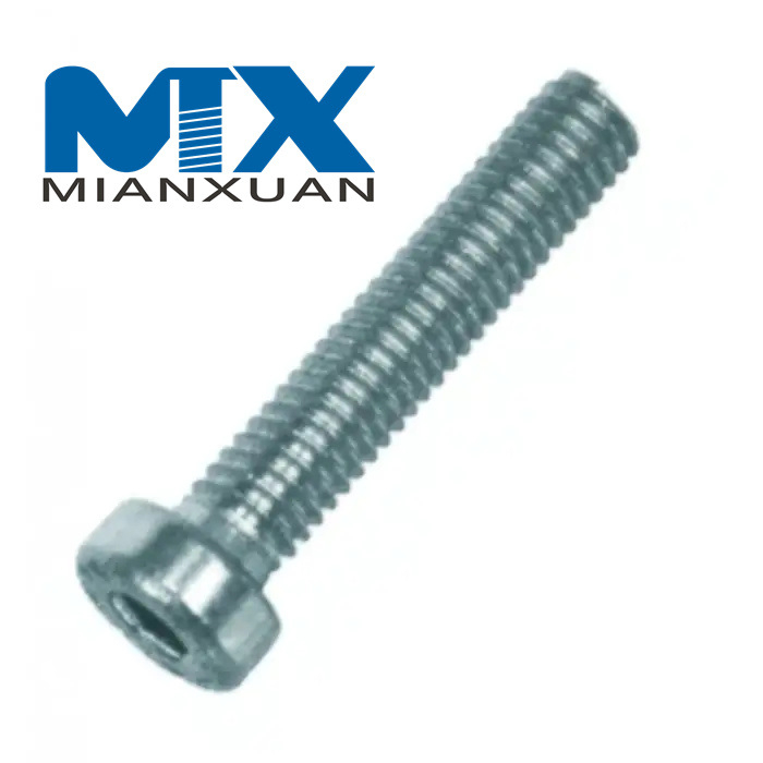 Tornillos de cabeza fina con zócalo hexagonal de acero inoxidable A2