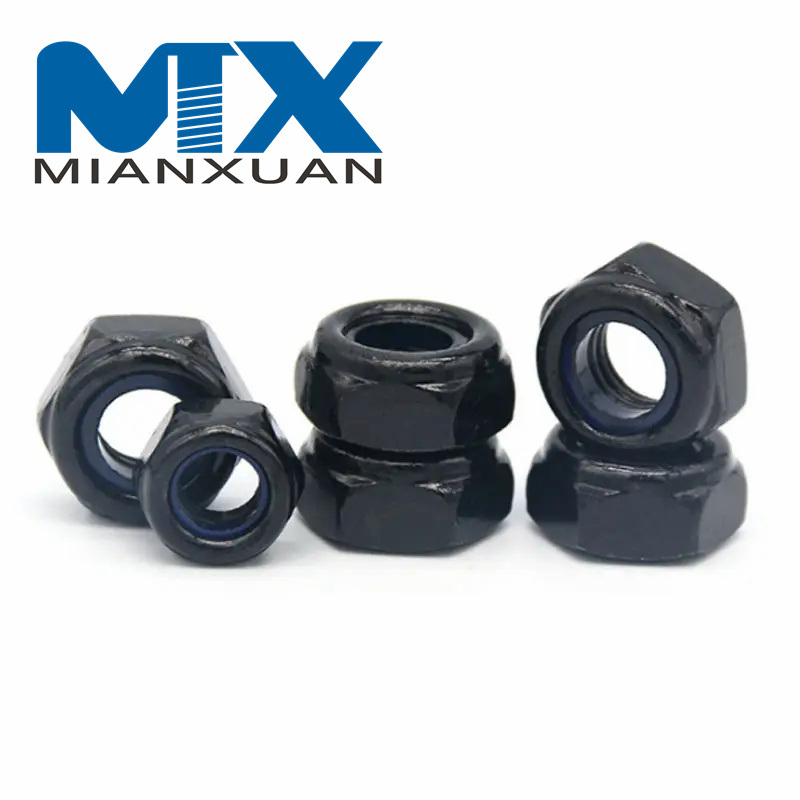 Tuerca de seguridad de nailon hexagonal DIN985