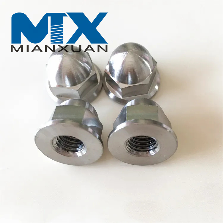 Tuerca abovedada hexagonal de piezas CNC de titanio de venta caliente