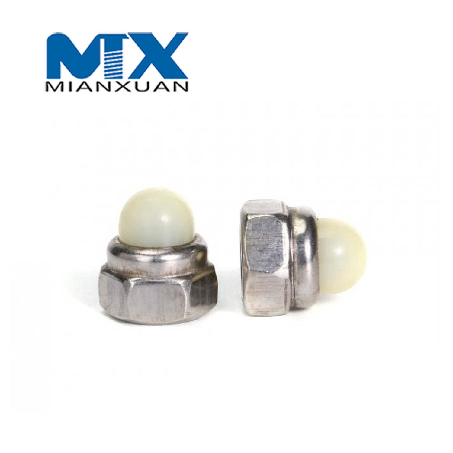 Estándar de acero al carbono con tuerca de seguridad con tapa de nailon DIN986