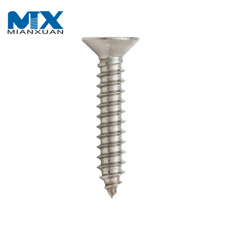 Tornillo de cabeza avellanada Phillips de acero inoxidable DIN7982 liso