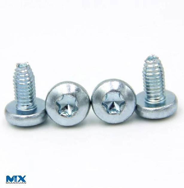 Tornillos rodantes con rosca de cabeza plana y zócalo hexalobular