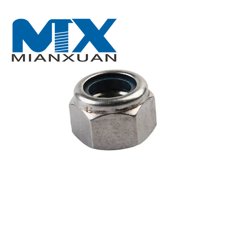 Tuercas de seguridad con inserción de nailon hexagonal de acero inoxidable