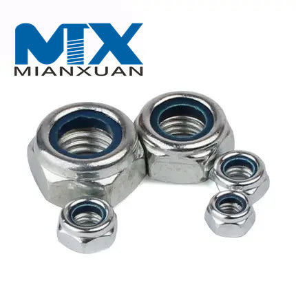 Tuercas de seguridad con inserción de nailon hexagonal de acero inoxidable