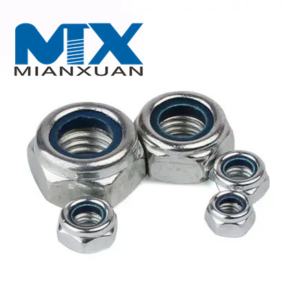 Tuercas de seguridad con inserción de nailon hexagonal de acero inoxidable