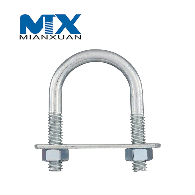 Sujetador de perno en U de acero inoxidable con tuerca con reborde hexagonal DIN3570