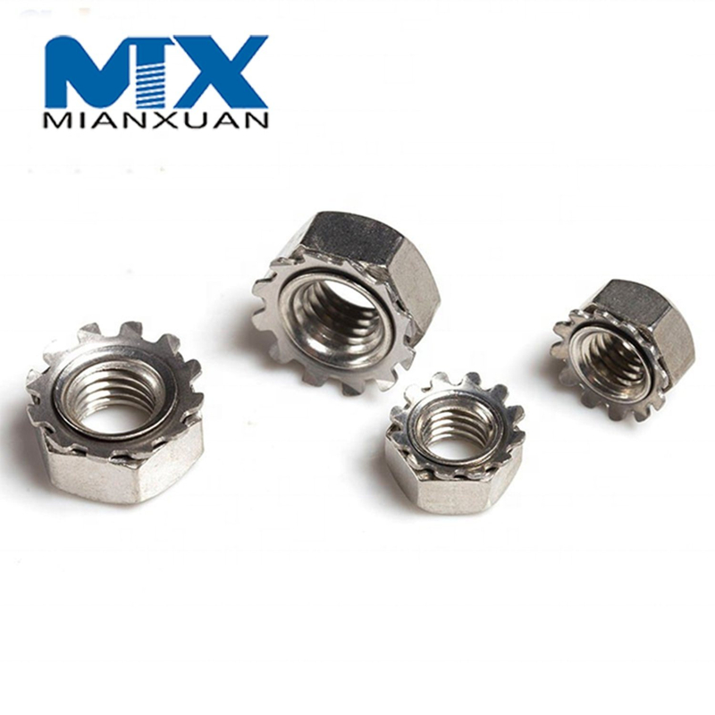 Tuerca Kep Tuerca K Cabeza hexagonal Acero inoxidable Fabricante estándar A2 A4 18-8