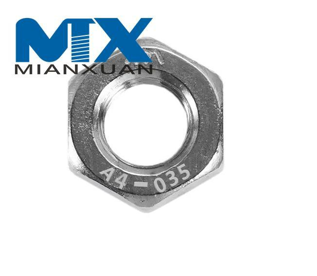 Tuerca delgada de acero inoxidable A2 A4 DIN439 Hex Jam