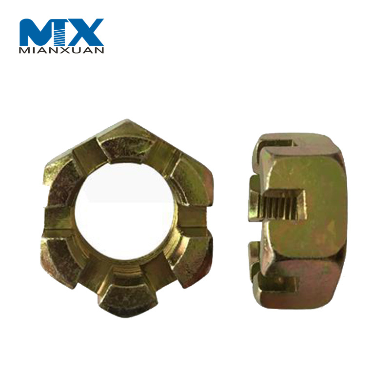 DIN935 Tuerca almenada / ranurada hexagonal de zinc de todos los tamaños DIN937