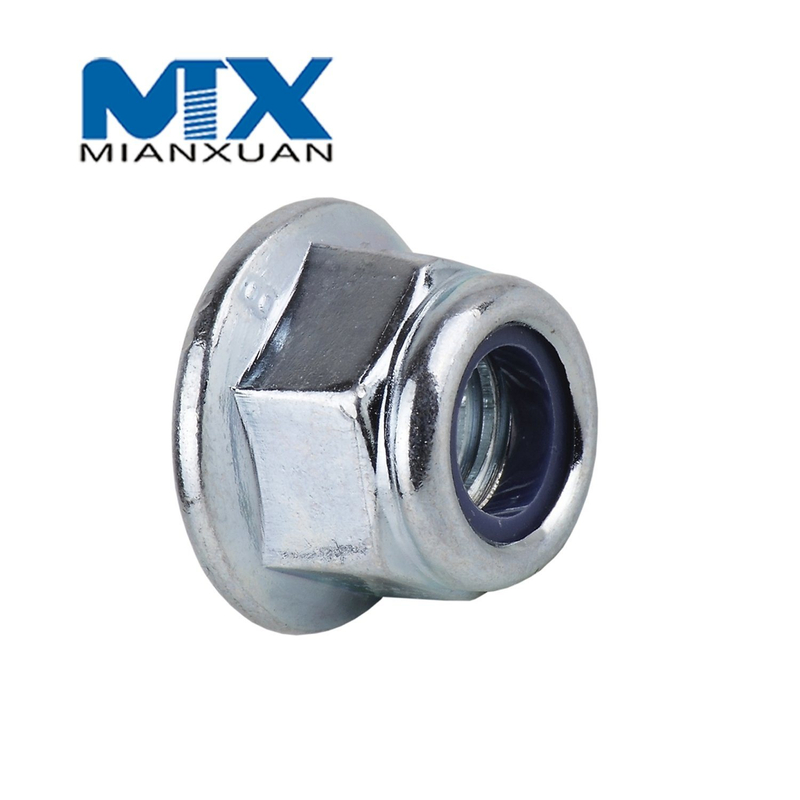 Brida de tuerca de seguridad hexagonal DIN6923 con moleteado sin moleteado