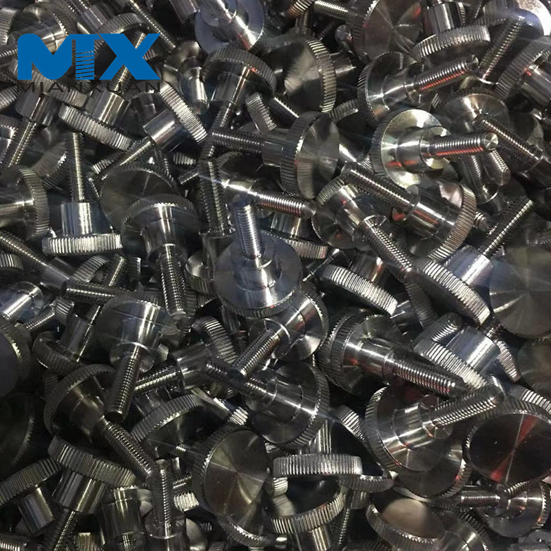 Tornillos de pulgar de aluminio moleteados con cabeza de estrella de tornillo de ping-pong plano DIN464