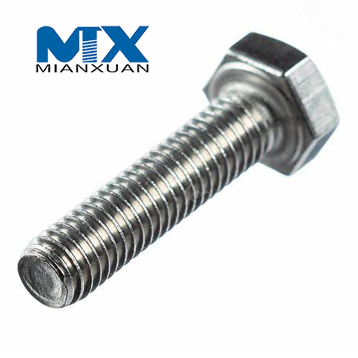 Sujeción de acero inoxidable DIN933 Perno de cabeza hexagonal Tornillo Tuercas y pernos hexagonales