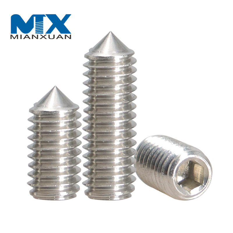 Tornillos de fijación de zócalo hexagonal de gran cantidad M12 * 20 mm con punta cónica DIN914