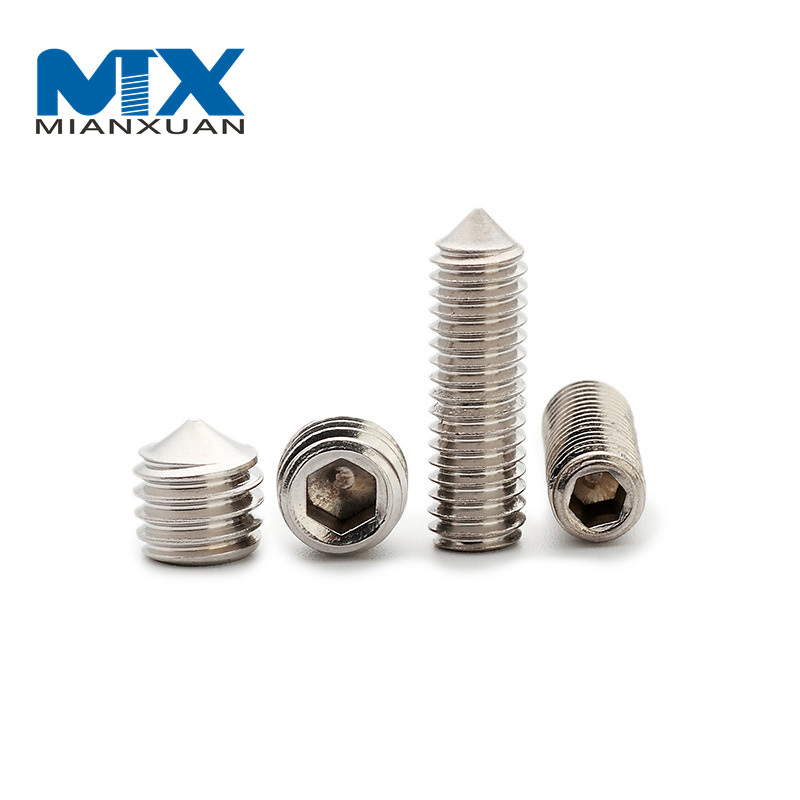Tornillos de fijación de zócalo hexagonal de gran cantidad M12 * 20 mm con punta cónica DIN914