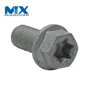 Pernos de brida de cabeza hexagonal Torx HDG M12 X 1,5 con dentado
