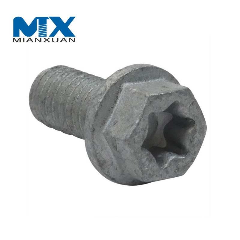Pernos de brida de cabeza hexagonal Torx HDG M12 X 1,5 con dentado