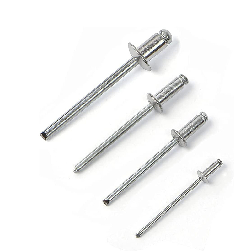 Remaches ciegos pop de aluminio de cabeza plana de tipo abierto de fábrica personalizada de China