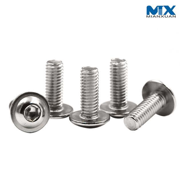 Tornillos de cabeza de botón hexagonal de acero inoxidable con collar