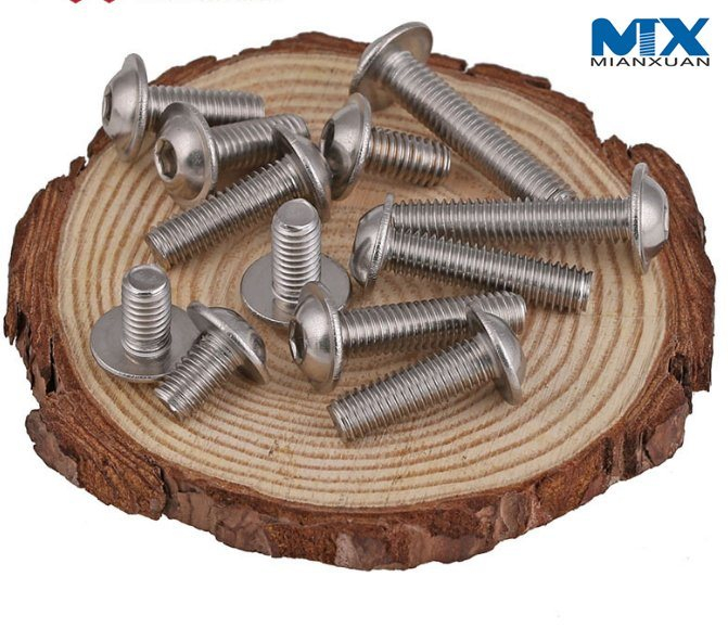 Tornillos de cabeza de botón hexagonal de acero inoxidable con collar