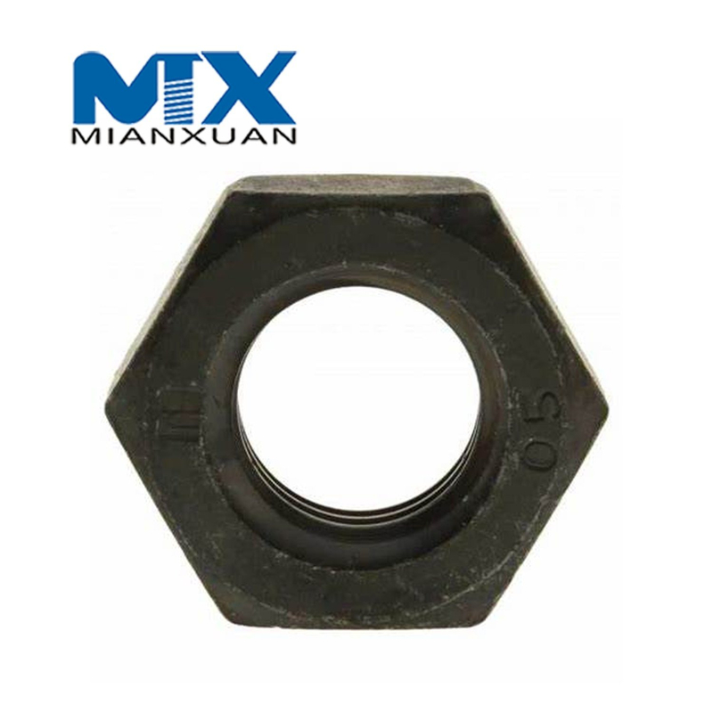 Tuerca hexagonal DIN936 Acero al carbono Fabricante estándar Zinc negro
