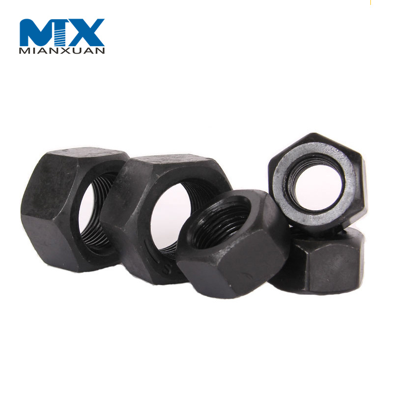 Tuerca hexagonal con acabado negro ASME B 18.2.2 para perno hexagonal con varilla roscada Grado 2 5 8
