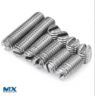 Tornillos de fijación ranurados con punta plana