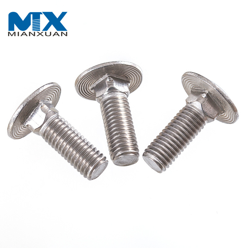 NF E 27-3 Pernos de cuello cuadrado con cabeza de copa Pernos de carro con cabeza de seta Sujetador 304 316 Acero inoxidable Óxido negro de carbono galvanizado