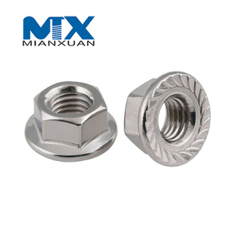 Brida de tuerca de seguridad hexagonal GB1587 con moleteado sin moleteado