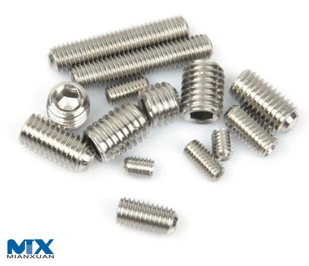 Tornillos de fijación hexagonales de acero inoxidable con punta de copa