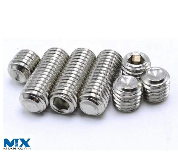 Tornillos de fijación hexagonales de acero inoxidable con punta de copa