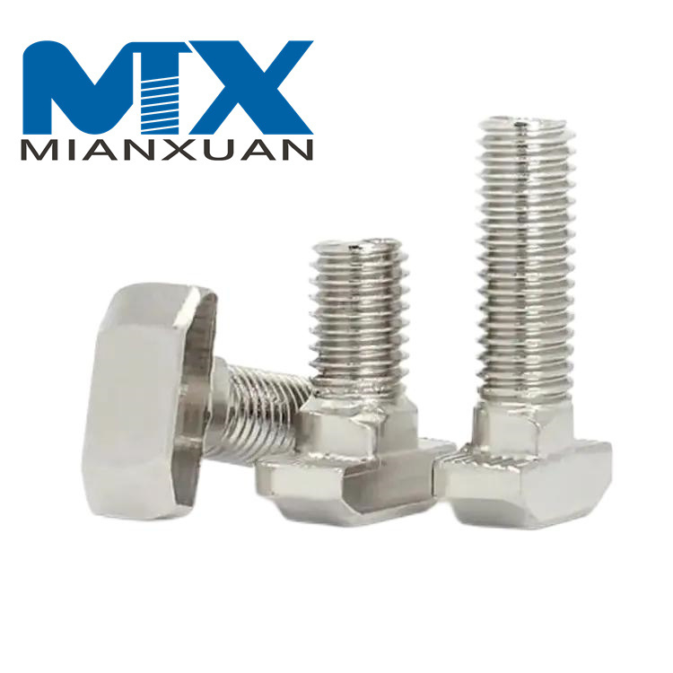 Pernos de cuello cuadrado con cabeza en T para perfil de aluminio