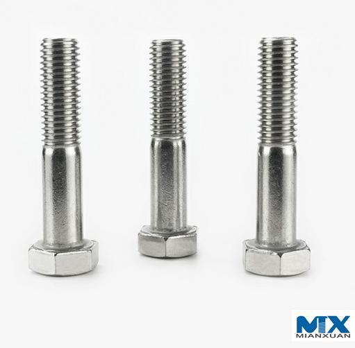 Pernos hexagonales de acero inoxidable con rosca parcial