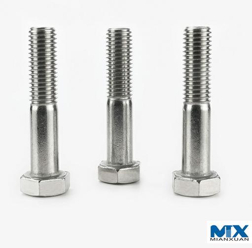 Pernos hexagonales de acero inoxidable con rosca parcial